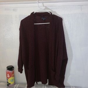 Burgundy American Eagle cardigan